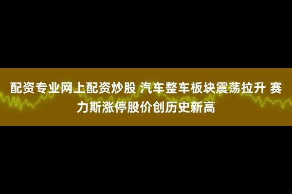 配资专业网上配资炒股 汽车整车板块震荡拉升 赛力斯涨停股价创历史新高